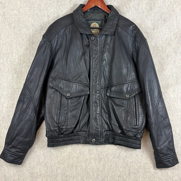 Members Only Other - Vintage Members Only Soft Leather Jacket Mens XL Black Bomber 90s Oversized Moto